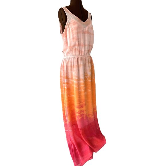 Gypsy Peach/Orange/Rose Ombre Silk Tank Dress - Picture 6 of 6
